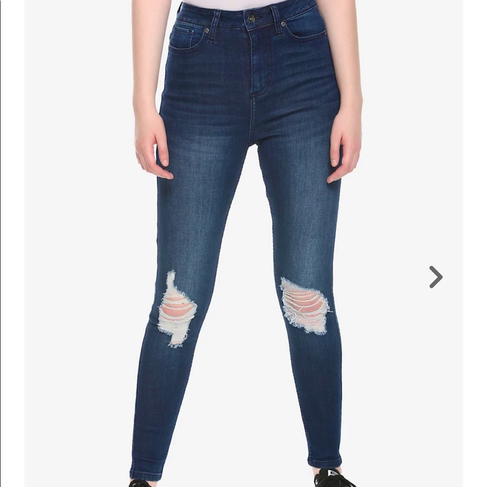 HT Denim Indigo Destructed Ultra Hi-Rise Jeggings